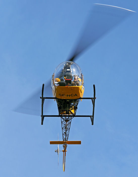 Bell-47, en klassisk helikopter som också besökte Veterandagen. Foto: Gunnar Åkerberg