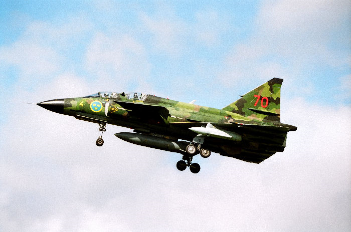 SK 37E -Viggen på F 4 Frösön. Foto: Gunnar Åkerberg.