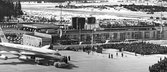 Arlanda flygplats invigning den 1 april 1962. Foto via Swedavia