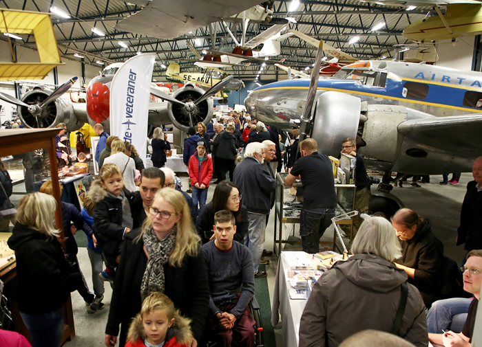 Välbesökt öppet hus på Arlanda flygsamlingar 2018. Foto: Gunnar Åkerberg.