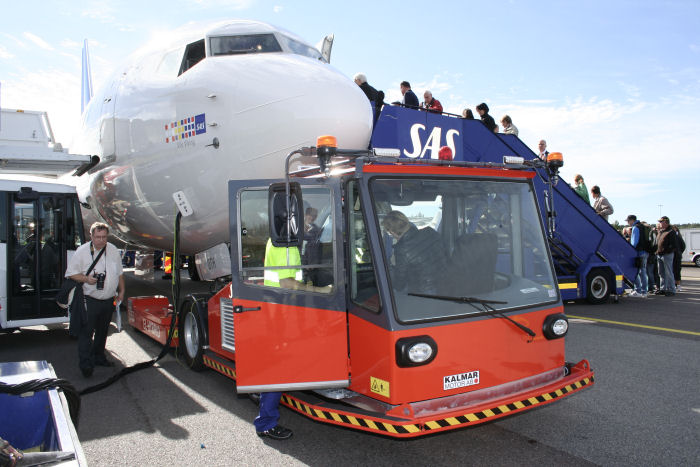 SAS Boeing 737 var mycket välbesökt. Foto: Hans Groby.