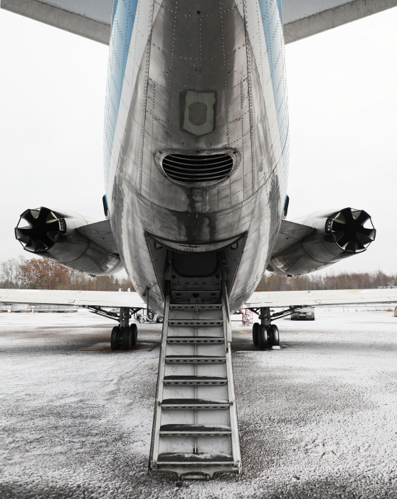 Kabinen i SAS Caravelle kunde ta mellan 74 och 94 passagerare (beroende på version) i rader om 3+2 stolar. Längst bak i kabinen fanns en utfällbar trappa. Foto: Gunnar Åkerberg.