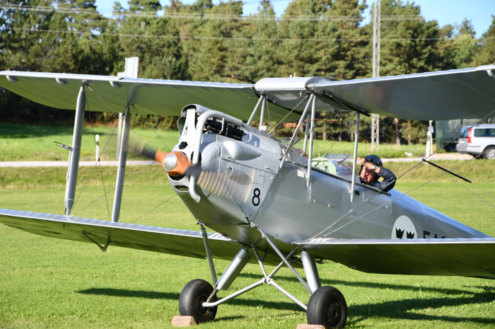 De Havilland DH60 trainer på Vallentunafältet. Foto: Bengt Simson