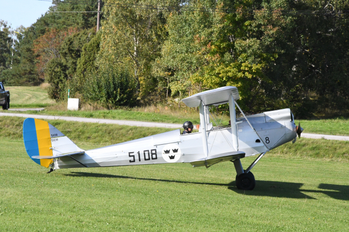 De Havilland DH60 trainer på Vallentunafältet. Foto: Bengt Simson