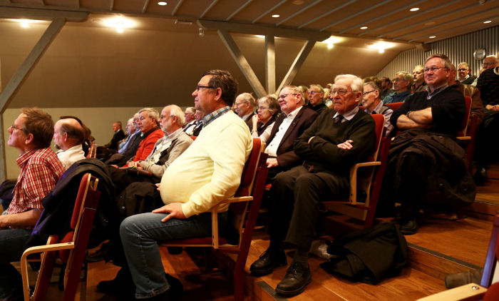 Intresserade åhörare i stora hörsalen på Armémuseum. Foto: Gunnar Åkerberg.