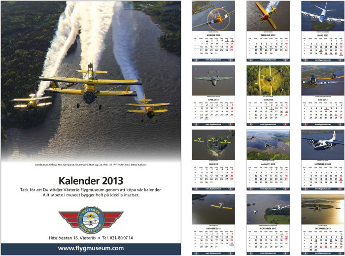 Västerås flygmuseums kalender 2013