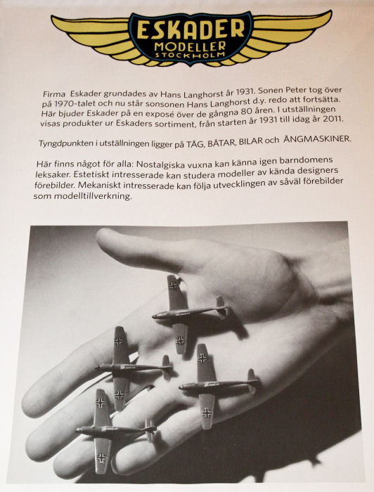 Firma Eskader - nordens äldsta hobbyaffär - visar delar av sin samling från 80 års verksamhet med modeller och modelltillverkning. Foto: Gunnar Åkerberg