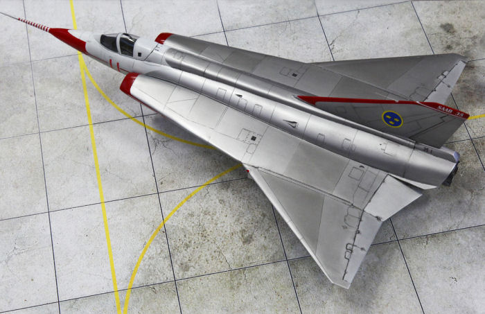 Första prototypen av Saab 35 Draken 35-1. Foto: Gunnar Åkerberg