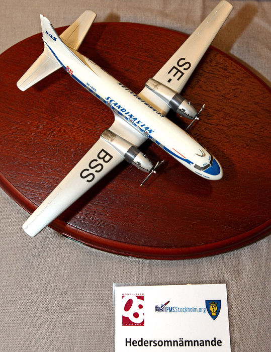 Det fanns många välbyggda civila flygmodeller på ModellExpo 08-open, bland annat denna Convair 440 Metropolitan i skala 1/144 byggd av Jan Forsgren. Foto: Gunnar Åkerberg