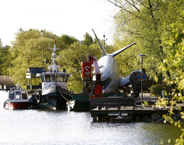 Gästhamnen i Tappström kanal den 14 maj kl. 06:02. Foto: Gunnar Åkerberg.