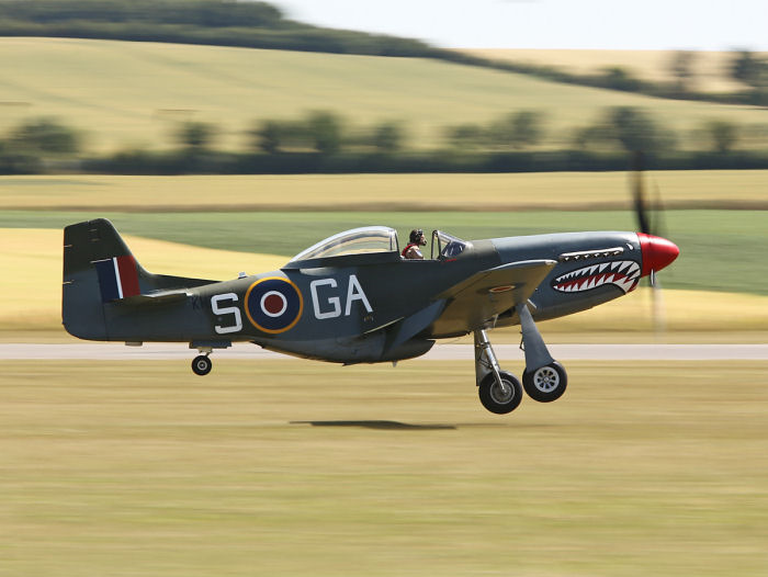 North American P-51 Mustang, ”The Shark” opereras av Norwegian Spitfire Foundation. Foto: Gunnar Åkerberg