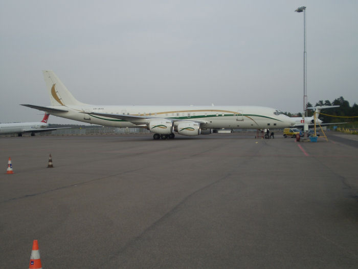 DC-8 med nya motorer. Foto: Bengt Simson.