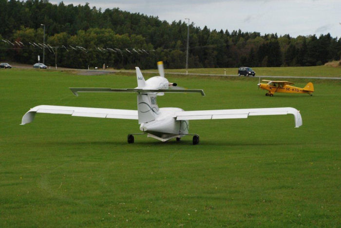 En amfibie, Sea Star, reg N601SS, besökte Vallentuna 2012-09-18. Foto: Bengt Simson.