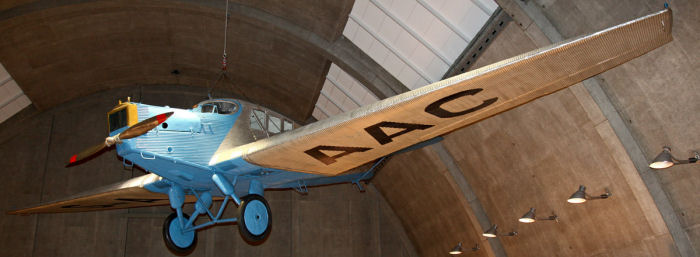 Tekniska museets Junkers F 13 – en pionjär i uppbyggnaden av det civila trafikflyget. Foto: Gunnar Åkerberg