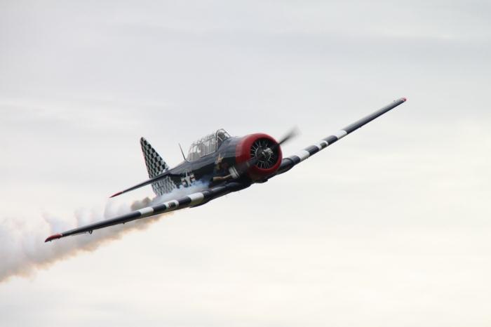 Avancerad flygning med Harvard IIb SE-BII "Check'Er Tail". Foto: Anders Melin.