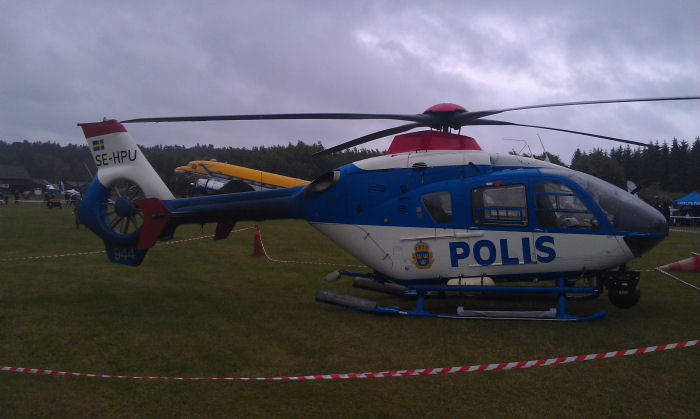 Polishelikopter är en trogen gäst på Skå veterandag. Foto: Bernt Olsson.