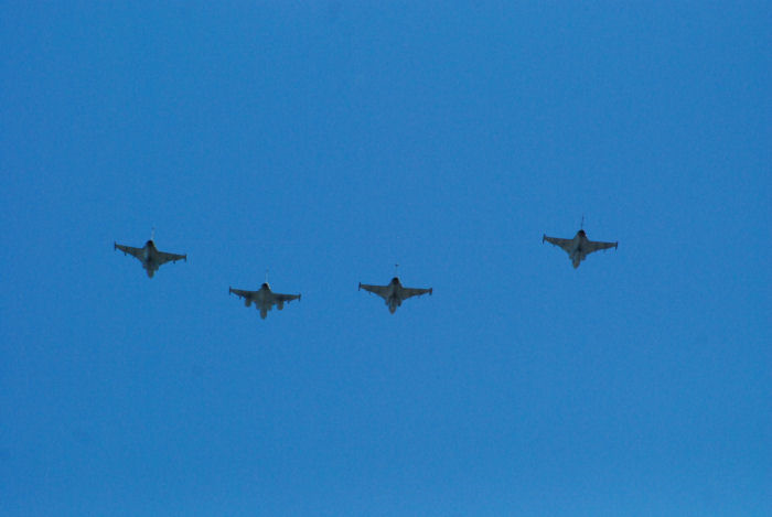 Fyrgrupp JAS 39 Gripen. Foto: Bengt Simson.